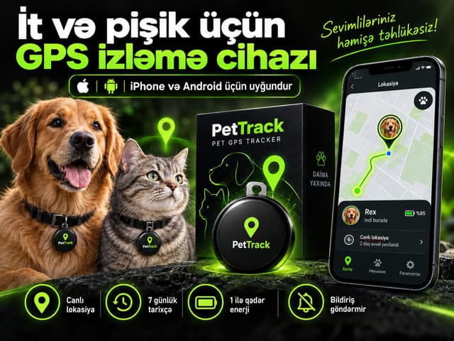 GPS PetTrack – Ev heyvanları üçün izləmə cihazı — şəkil 1